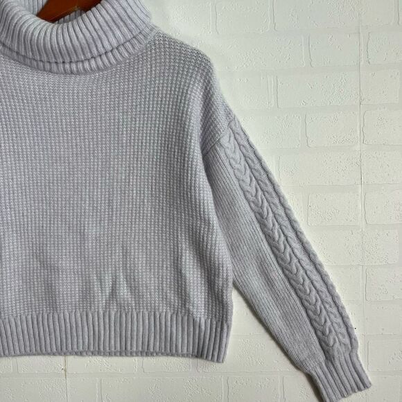 Something Navy Light Lilac Knit Turtleneck Sweater size Small - Picture 5 of 14